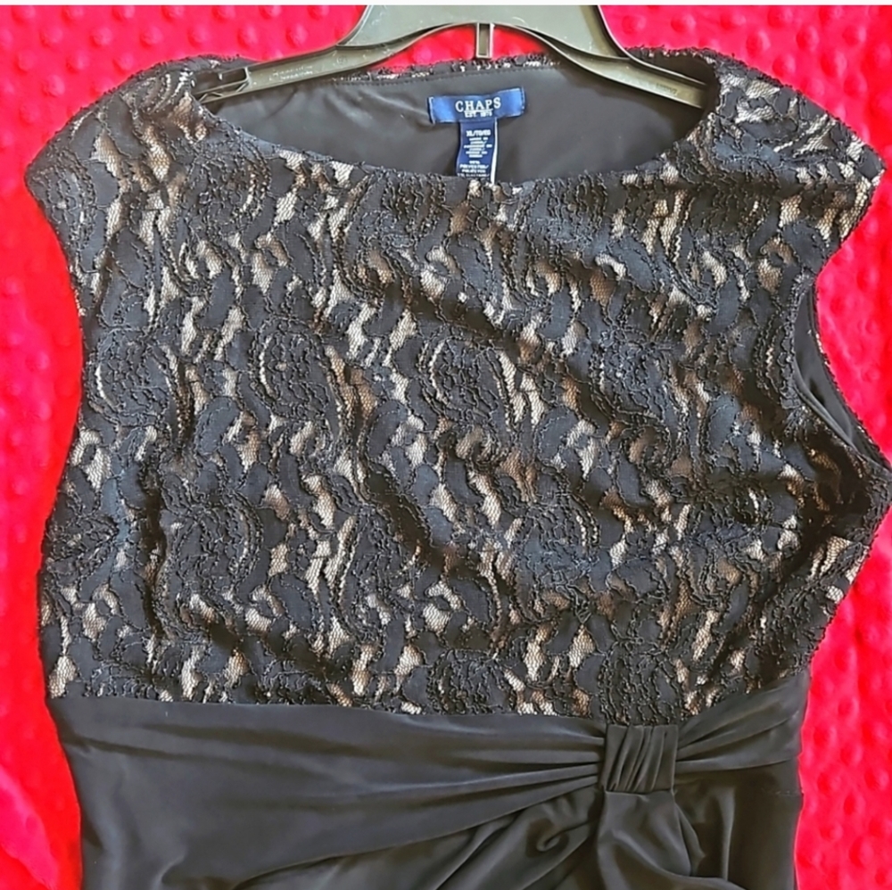 Nude and Black Lace Top and Flattering side Ruch bottom Chaps XL